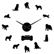 Load image into Gallery viewer, Leonberger Dog DIY Giant Wall Clock Puppy Postures Frameless Big Time Wall Clock Pet Vet Dog Store Decorative Silent Wall Watch