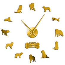 Load image into Gallery viewer, Leonberger Dog DIY Giant Wall Clock Puppy Postures Frameless Big Time Wall Clock Pet Vet Dog Store Decorative Silent Wall Watch