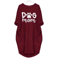 Load image into Gallery viewer, 2019 DOG MOM Letters Print Tshirt For Women Pocket Plus Size T-Shirt Female Women Femme Plus Size Fall Club Tops T-shirts New