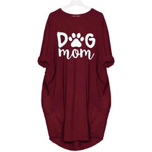 Load image into Gallery viewer, 2019 DOG MOM Letters Print Tshirt For Women Pocket Plus Size T-Shirt Female Women Femme Plus Size Fall Club Tops T-shirts New