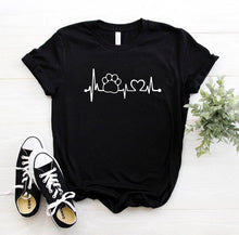 Load image into Gallery viewer, Paw Heartbeat Lifeline dog cat Women tshirt Cotton Casual Funny t shirt For Lady Girl Top Tee Hipster 6 Colors Drop Ship Z-1104