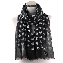 Load image into Gallery viewer, FOXMOTHER New Fashion Cat Dog Paw Scarfs Black Navy Color Wrap Shawls Dog Cat Lover Pet Lover Mom Gifts Dog Scarves 2019