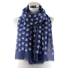 Load image into Gallery viewer, FOXMOTHER New Fashion Cat Dog Paw Scarfs Black Navy Color Wrap Shawls Dog Cat Lover Pet Lover Mom Gifts Dog Scarves 2019