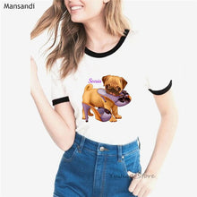 Load image into Gallery viewer, Vogue funny t shirt women French bulldog like shoes Art tshirt femme Summer tops female T-Shirt Cute Dog Casual harajuku shirt