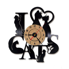 Load image into Gallery viewer, Hollow Rottweiler Dog 3D LED Lighting Wall Clock Modern Design Vinyl Record Clock Amimal Silhouette Room Decor Hanging Clock