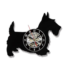Load image into Gallery viewer, Hollow Rottweiler Dog 3D LED Lighting Wall Clock Modern Design Vinyl Record Clock Amimal Silhouette Room Decor Hanging Clock