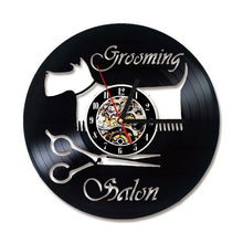 Load image into Gallery viewer, Hollow Rottweiler Dog 3D LED Lighting Wall Clock Modern Design Vinyl Record Clock Amimal Silhouette Room Decor Hanging Clock