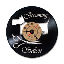 Load image into Gallery viewer, Hollow Rottweiler Dog 3D LED Lighting Wall Clock Modern Design Vinyl Record Clock Amimal Silhouette Room Decor Hanging Clock