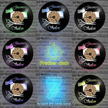 Load image into Gallery viewer, Hollow Rottweiler Dog 3D LED Lighting Wall Clock Modern Design Vinyl Record Clock Amimal Silhouette Room Decor Hanging Clock