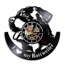 Load image into Gallery viewer, I Love Rottweiler Rottie Love Home Art Decor Wall Clock German Dog Breed Rottweiler Vinyl Record Wall Clock Dog Pet Shop Gift