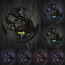 Load image into Gallery viewer, I Love Rottweiler Rottie Love Home Art Decor Wall Clock German Dog Breed Rottweiler Vinyl Record Wall Clock Dog Pet Shop Gift