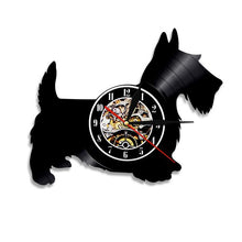 Load image into Gallery viewer, Scottie Dog Wall Clock Scottish Terrier Dog Breed Vinyl Record Wall Clock Personalized Puppy Pet Home Decor Dog Lover Gift