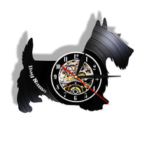 Load image into Gallery viewer, Scottie Dog Wall Clock Scottish Terrier Dog Breed Vinyl Record Wall Clock Personalized Puppy Pet Home Decor Dog Lover Gift