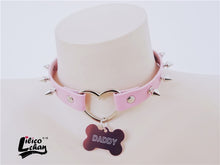 Load image into Gallery viewer, 2020 New Pink Peach Heart Dog bone shape DADDY&PUPPY Choker Short Clavicle Necklaces Fashion Jewelry For Girl Cute Jewelry DDLG