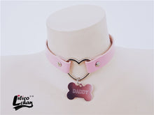 Load image into Gallery viewer, 2020 New Pink Peach Heart Dog bone shape DADDY&PUPPY Choker Short Clavicle Necklaces Fashion Jewelry For Girl Cute Jewelry DDLG