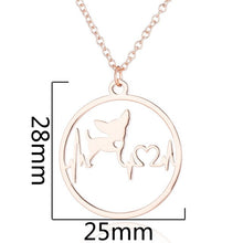 Load image into Gallery viewer, Oly2u Stainless Steel Bull Terrier Bulldog Chihuahua Dachshunds Necklaces Pendants Lovely ECG Heartbeat Dog Necklaces for Women