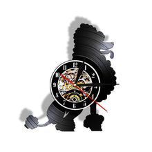 Load image into Gallery viewer, 1Piece Poodle Dog House Art Pet Puppy Animal Cute Creative Vinyl Record Wall Clock Home Decor Handmade Art Gift Timepiece