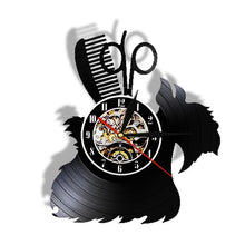 Load image into Gallery viewer, 1Piece Poodle Dog House Art Pet Puppy Animal Cute Creative Vinyl Record Wall Clock Home Decor Handmade Art Gift Timepiece