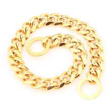 Load image into Gallery viewer, 15mm Strong Various Color Stainless Steel Dog Collar Dogs Training Choke Chain Collars for Large Dogs Pitbull Bulldog Necklace