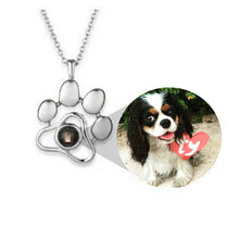Load image into Gallery viewer, Custom Projection Pet Photo Footprints Cat Dog Paw Necklace Memory Jewelry