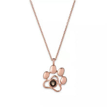 Load image into Gallery viewer, Custom Projection Pet Photo Footprints Cat Dog Paw Necklace Memory Jewelry