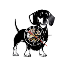 Load image into Gallery viewer, Cute Pet Dog Living Room Decoration Watch European American Style Design Retro Personality Vinyl Wall Clock Home Decor Clocks