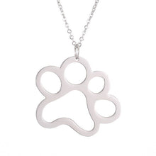 Load image into Gallery viewer, Hollow Pet Paw Pendant Necklace Cute Stainless Steel Animal Dog Cat Footprint Necklace For Women Men Girls Jewelry Charm Choker