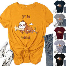 Load image into Gallery viewer, Women's T-shirt Just Do Nothing Printed Tops Tees Harajuku Korean Clothes Tshirt Dog Lying On Tree Cute Graphic T Shirt