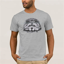 Load image into Gallery viewer, quality fashion men tshirt 100% Cotton Clothing Tops Tees Chow Chow On Paws Adult Dog Art By Lj Men's Cool Short Sleeve T Shirt
