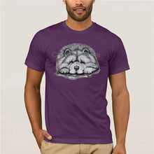 Load image into Gallery viewer, quality fashion men tshirt 100% Cotton Clothing Tops Tees Chow Chow On Paws Adult Dog Art By Lj Men's Cool Short Sleeve T Shirt