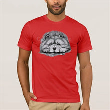 Load image into Gallery viewer, quality fashion men tshirt 100% Cotton Clothing Tops Tees Chow Chow On Paws Adult Dog Art By Lj Men's Cool Short Sleeve T Shirt