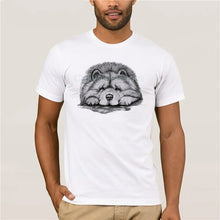 Load image into Gallery viewer, quality fashion men tshirt 100% Cotton Clothing Tops Tees Chow Chow On Paws Adult Dog Art By Lj Men's Cool Short Sleeve T Shirt