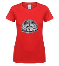 Load image into Gallery viewer, quality fashion men tshirt 100% Cotton Clothing Tops Tees Chow Chow On Paws Adult Dog Art By Lj Men's Cool Short Sleeve T Shirt