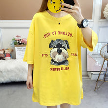 Load image into Gallery viewer, Women Casual Loose Half Sleeve Tshirt Female Cotton Dog Cartoon Graphic T-shirt Tumblr Clothing O Neck Tee Shirt Tops for Lady