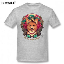 Load image into Gallery viewer, See You Space Cowboy Bebop T Shirts Men's Cute Short Sleeves Soft Cotton Akita Dog Tshirt Crew Neck T-Shirt Regular Fit Fashion
