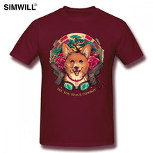 Load image into Gallery viewer, See You Space Cowboy Bebop T Shirts Men's Cute Short Sleeves Soft Cotton Akita Dog Tshirt Crew Neck T-Shirt Regular Fit Fashion