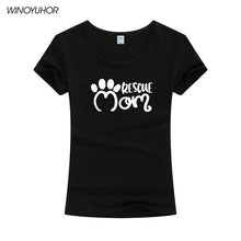 Load image into Gallery viewer, Rescue Mom Dog Cat Paw Print Women Tshirt Cotton Casual Funny T Shirt For Lady Girl Harajuku Top Tee Camiseta Femenina