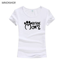 Load image into Gallery viewer, Rescue Mom Dog Cat Paw Print Women Tshirt Cotton Casual Funny T Shirt For Lady Girl Harajuku Top Tee Camiseta Femenina