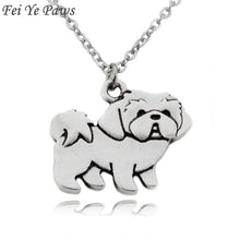 Load image into Gallery viewer, Fei Ye Paws Cute Shih Tzu Dog Pendant Necklace Boho Animal Colar Stainless Steel Chain Statement Necklaces For Women Party Gift