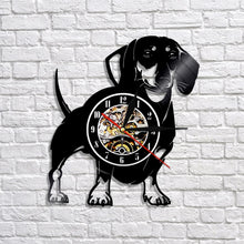Load image into Gallery viewer, Dachshund Dog Vinyl Wall Clock Dog Puppy Animal Clock Wirehaired Dachshund Pet Shop Wall Art Decor Gift For Pet Lover