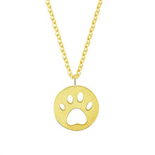 Load image into Gallery viewer, Cute Pets Dogs Footprints Pendant Necklaces Pendants Stainless Steel Jewelry For Women Cat Paw Footmark Round Necklace Bff Gift