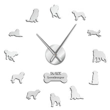 Load image into Gallery viewer, Leonberger Dog DIY Giant Wall Clock Puppy Postures Frameless Big Time Wall Clock Pet Vet Dog Store Decorative Silent Wall Watch
