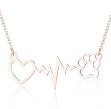 Load image into Gallery viewer, Shuangshuo Cute Animal Vintage Jewelry Love Cats And Dogs Paws Heart Heartbeat Necklace Paw Dog Print Pendants Neckalce
