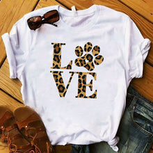 Load image into Gallery viewer, Fashion Women T Graphic Top Tshirt Love Dog Leopard Printed Summer Cute Letters Female Tee Shirt Femme Ladies Clothes T-shirt
