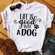 Load image into Gallery viewer, Fashion Women T Graphic Top Tshirt Love Dog Leopard Printed Summer Cute Letters Female Tee Shirt Femme Ladies Clothes T-shirt
