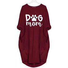 Load image into Gallery viewer, 2019 DOG MOM Letters Print Tshirt For Women Pocket Plus Size T-Shirt Female Women Femme Plus Size Fall Club Tops T-shirts New
