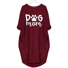 Load image into Gallery viewer, 2019 DOG MOM Letters Print Tshirt For Women Pocket Plus Size T-Shirt Female Women Femme Plus Size Fall Club Tops T-shirts New
