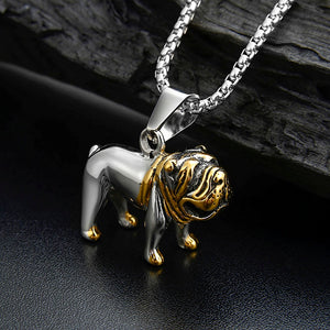 Valily New Arrival Cute French Bulldog Necklace Stainless Steel Lovely Dog Animal Pendant Necklace Jewelry for Man Women