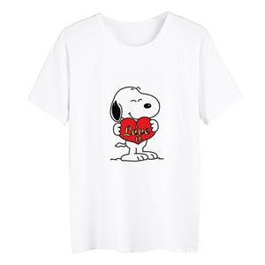 Cartoon Harajuku Cute Dog Tv Summer Plus Size Loose O-NECK Modal Short Sleeve Tshirt Woman Fashion Casual Tshirts A19516