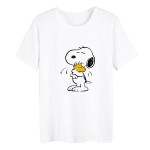 Cartoon Harajuku Cute Dog Tv Summer Plus Size Loose O-NECK Modal Short Sleeve Tshirt Woman Fashion Casual Tshirts A19516